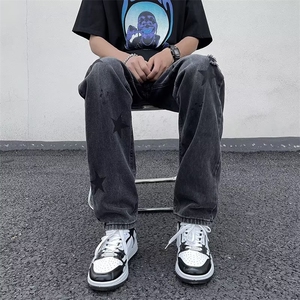 美式vibe裤子高街水洗牛仔裤男设计感小众拉链裤K766P40图片