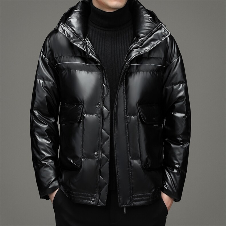21冬装连帽宽松纯色羽绒服男士休闲保暖外套90%白鸭绒ZG2941-P270图片