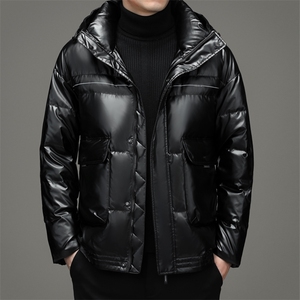 21冬装连帽宽松纯色羽绒服男士休闲保暖外套90%白鸭绒ZG2941-P270图片