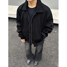 黑色解构短款外套男款春季美式翻领工装哈灵顿夹克cleanfit棒球服，男装夹克，星座1116A（原606A-3）