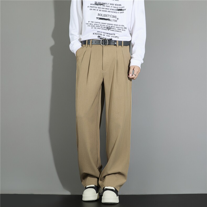 秋冬宽松日系复古直筒显瘦青春流行长裤休闲裤咖色西裤男女，男装西裤，星座410-6（原星座1304-1）