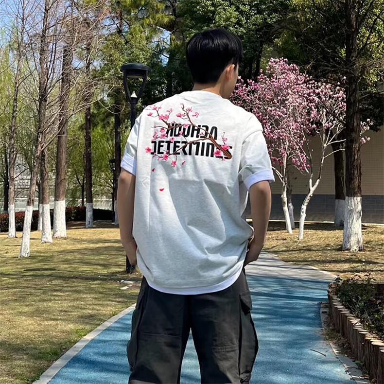 万针全刺绣工艺抖音得物高品质260克重磅纯棉双纱美式高街短袖T恤图片