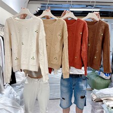 秋季新款：圆领绣花套头，其它，千变织造