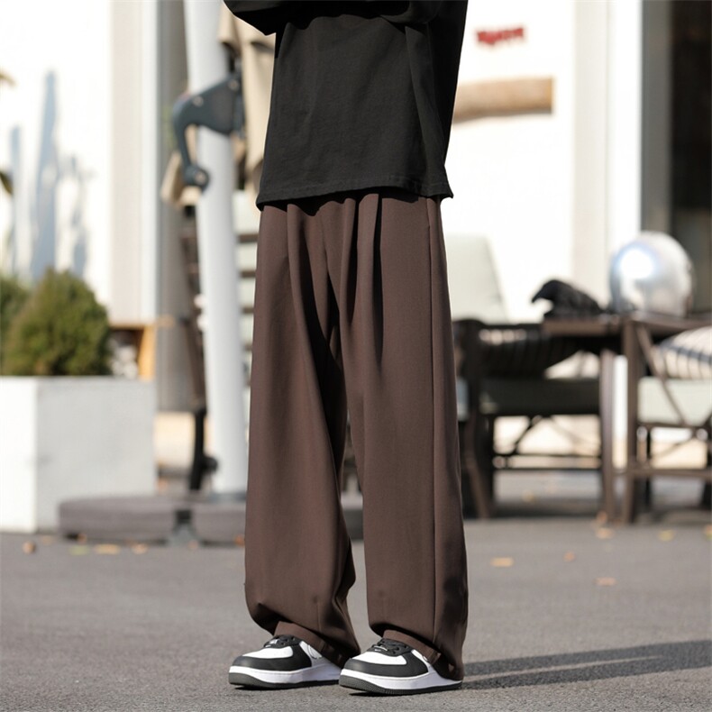 2024新款纯色垂感宽松西装裤男日系潮牌百搭休闲裤长裤K7611-P38,男装休闲裤,星座512-3
