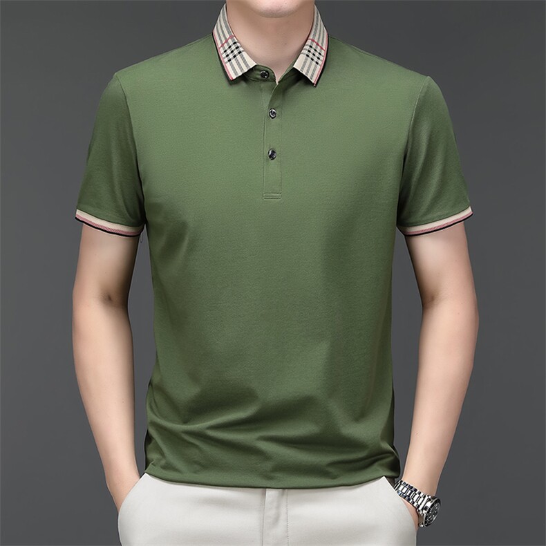 男夏季免烫短袖t恤男高级感商务polo衫休闲半袖体恤HMQ356-P58,男装Polo衫,星座1105-3