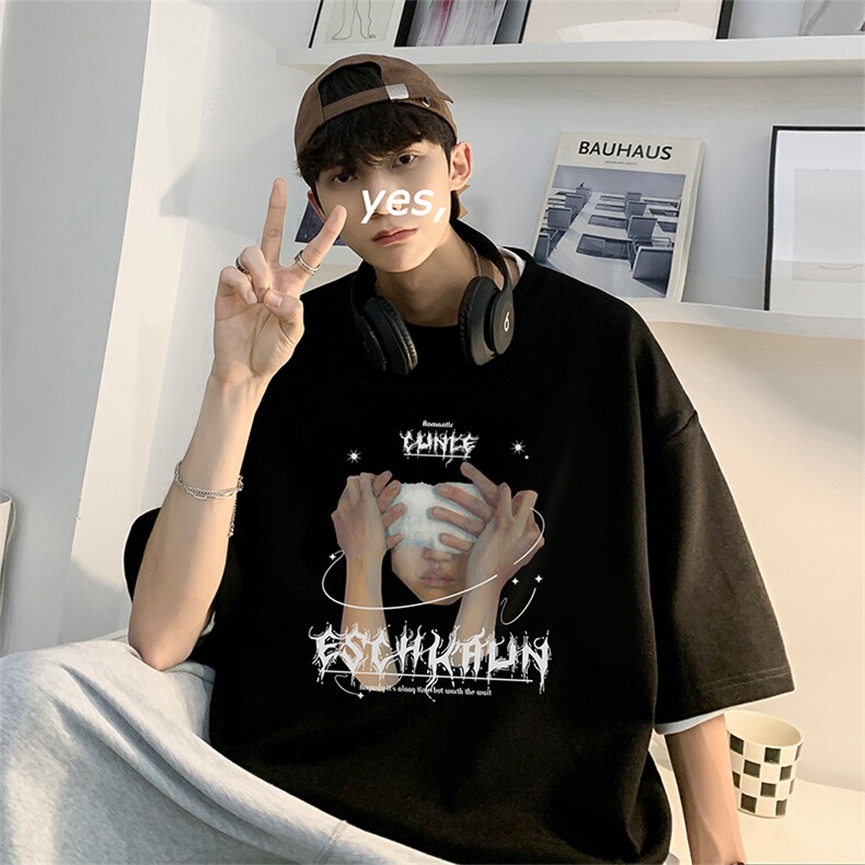 数据超好220克重磅美式潮牌短袖t恤T1190-P28直播有280克品质P35,男装T恤,电商A486