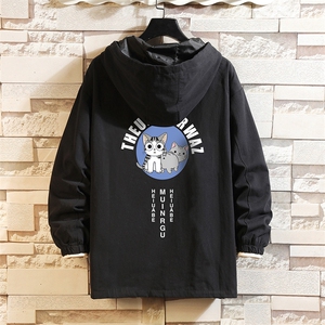 JK41160-P85 加棉款-P115  纯棉连帽夹克男士大码工装夹克男 砖墙图片