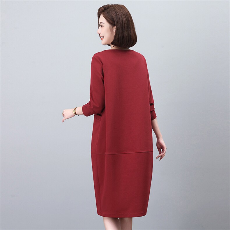 大码卫衣裙妈妈洋气休闲中长款裙子连衣裙女春秋2025秋季新款宽松,女装连衣裙,依恋蒂丝