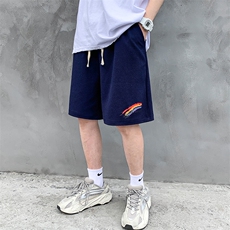 MK37064-P15冰丝短裤男士大码宽松休闲五分裤男运动中裤港风，男装休闲裤，电商A040A