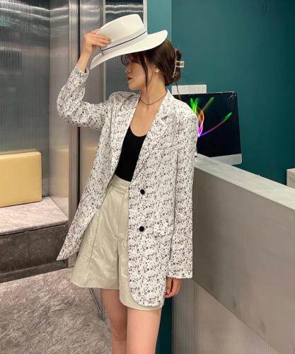 【现货】夏季新款碎花连衣裙短袖韩版西服，女装连衣裙，POHIO葆伊