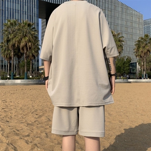短袖t恤套装男士夏季薄款休闲运动一套搭配衣服男装夏装体恤图片