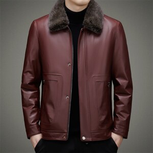 BAMJ-7725钱塘2020-2中年男士秋冬季新款商务休闲夹克皮衣P835图片