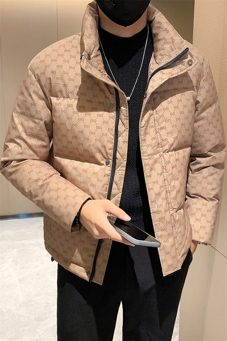 2025冬季新款小伙风痞帅立领字母印花羽绒服男外套B328-9901-P165,男装羽绒服,电商B328
