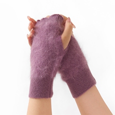 秋冬新款纯色针织半指手套时尚简约百搭，手套，诚赞羊绒