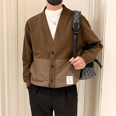 复古斜纹休闲卫衣男女款2026春秋季简约纽扣开衫上衣外套KS002，男装针织衫/毛衣，星座1116A-2（原606A-1）