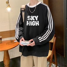 美式三杠条纹复圆领卫衣秋冬男女宽松长袖SW2478-P45控6850棉，男装卫衣，电商B370