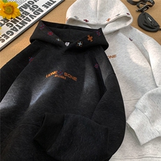 加绒加厚重磅砂洗做旧刺绣连帽卫衣JF807-特P65控118加绒P70控128，男装卫衣，电商A422-1