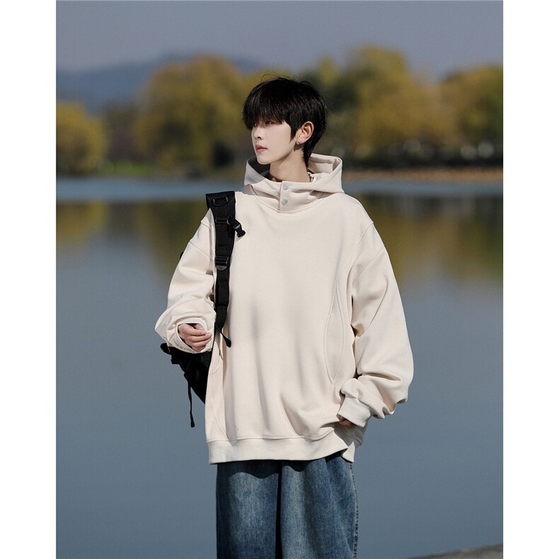 8XL-M美式重磅连帽卫衣大码结构设计拼接上衣秋季外套WY9106特P50,女装短外套,电商B238