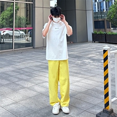 25年春季水洗高街vibe直筒宽松阔腿五色牛仔裤NZ2310-P55控78，男装牛仔裤，星座1002-1