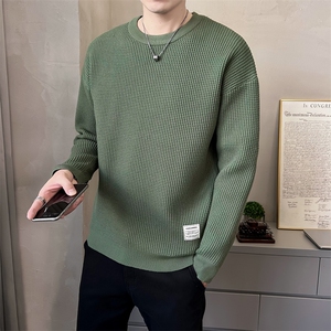 B353 MY909 P80黑2024店主宽松秋冬男士潮版针织衫套头毛体男图片