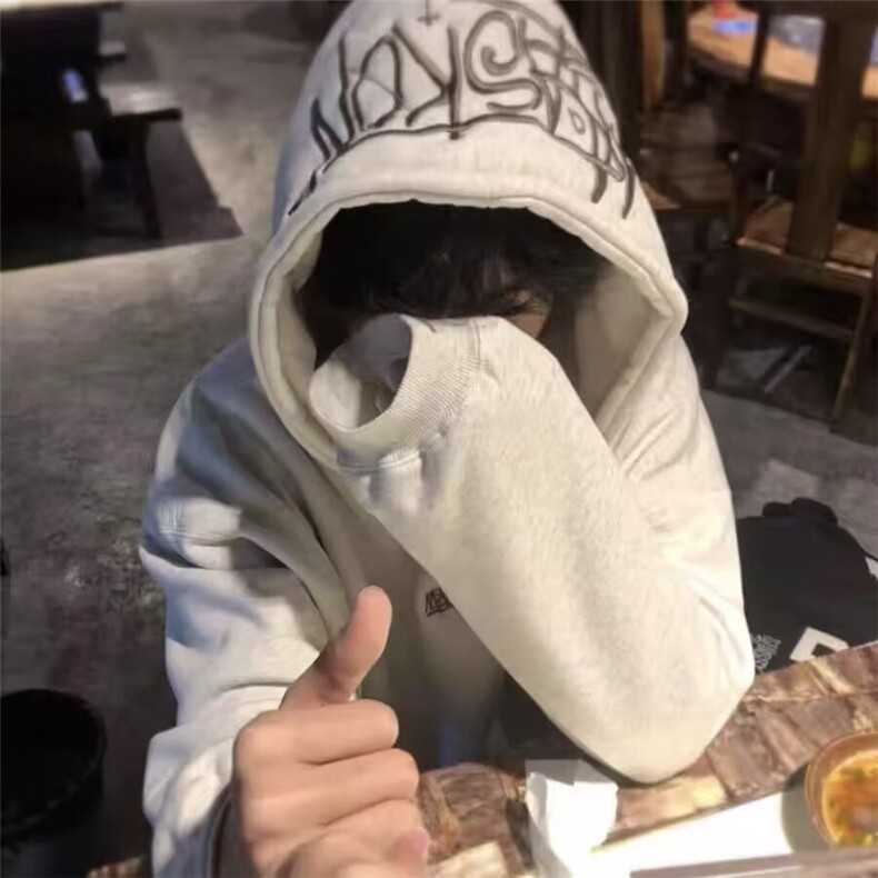 复古学院风简约小众连帽卫衣男女春秋冬设计感慵懒百搭套头衣外套,女装短外套,星座302B