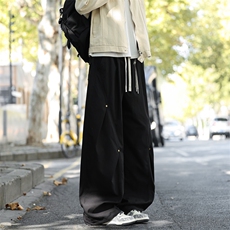 重磅工装裤男春季阔腿cleanfit拼接解构褶皱弯刀裤子K0261-P48，男装工装外套，星座308B-2