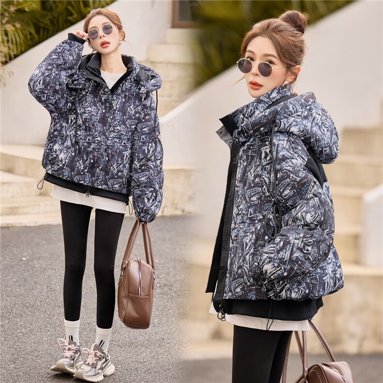 现货白鸭绒有帽可拆2025年冬季潮羽绒服女外套，女装羽绒服，米雪儿