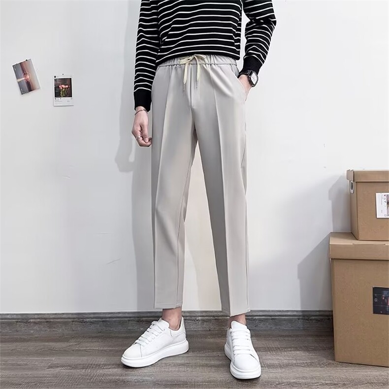 2024新款韩版百搭休闲小西裤春季韩版宽松锥型裤子长裤 K5894-P38图片