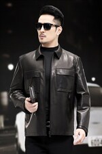 WL2106秋冬新款男士皮衣男山羊皮夹克多口袋P790，男装皮衣，电商B360