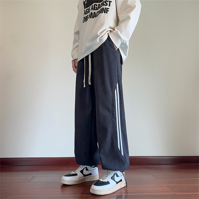 青少年秋冬条纹休闲潮牌得物二开经运动裤子XZ301b-2-CK711P32,女装休闲裤,星座301B-2（原A443-1）