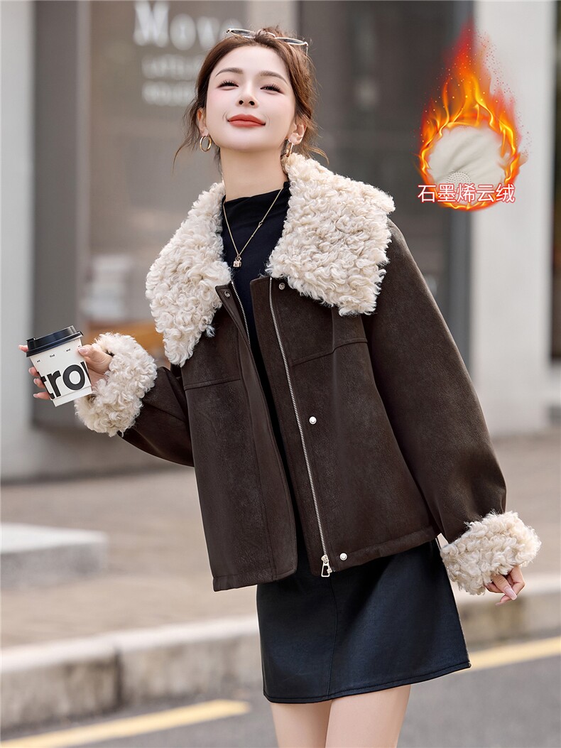 现货2025年冬季新款时尚休闲韩版保暖石墨烯云绒棉服,女装棉衣/棉服,悦祺