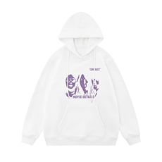 白底新款秋季时尚百搭宽松潮流字母印花连帽卫衣W6295P40控58，男装卫衣，电商A268-1