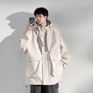 港风宽松冲锋衣夹克百搭落肩简约上衣外套 JK726 P78图片