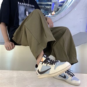 休闲裤男宽松阔腿裤2026春夏季新款直筒情侣长裤子潮牌GK277-P35，男装休闲裤，星座1008-2
