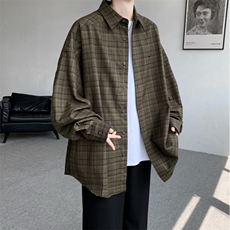 长袖衬衫日系港风ins宽松衬衣男生潮流百搭休闲外套CS40-P65，男装衬衫，星座308B-2