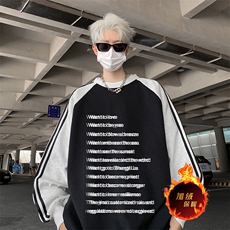 抖音得物供货提供视频秋冬重磅美式宽松织带圆领卫衣0723，男装卫衣，电商A486