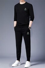 男士春秋季新款套装薄款长袖圆领刺绣卫衣中年潮流休闲长裤两件套，男装休闲套装，电商B212（原钱塘6029）