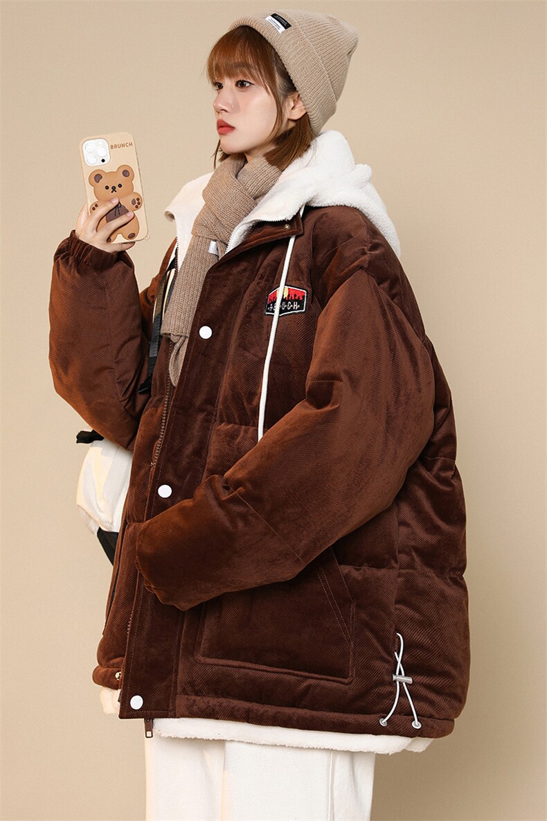 冬季中性风假两件棉衣外套加绒加厚保暖棉服男女8117-P140控价188,男装棉衣,电商A441-1