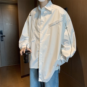 不规则结构衬衫男长袖小众拉链设计感潮牌发型师衬衣CS089-P45图片