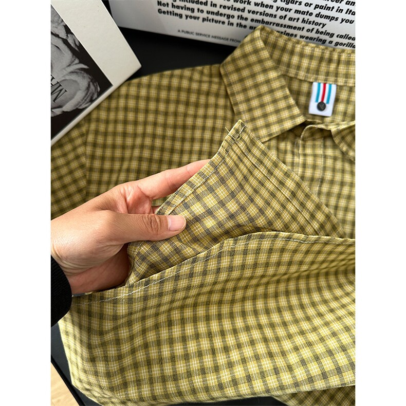 短袖衬衣男夏季新品港风宽松大码设计青年格子衬衫CS280-P35,男装T恤,星座301C-5