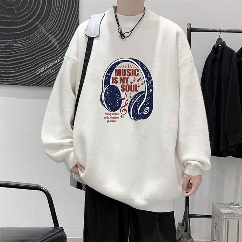 半高领毛衣男大码胖子针织衫毛线衣 M18422-P45 加绒款-P65图片