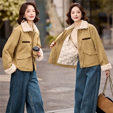 拼毛绒派克羽绒服女2025冬季新款小个子超好看洋气短款白鸭绒外套，女装羽绒服，流量+