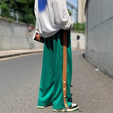 高街条纹运动裤港风ins裤子男秋季潮牌坠感休闲阔腿裤G36P40，男装休闲裤，星座1116-2