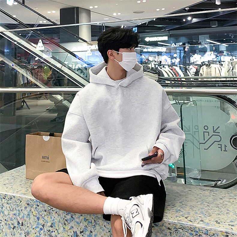 无帽绳版抖音得物高品质二开25秋冬全棉美式连帽卫衣MWS88，男装卫衣，电商A486