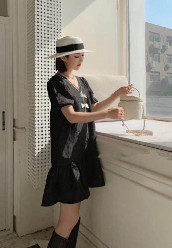 【现货】气质蝴蝶结娃娃裙，女装，秋水月亮