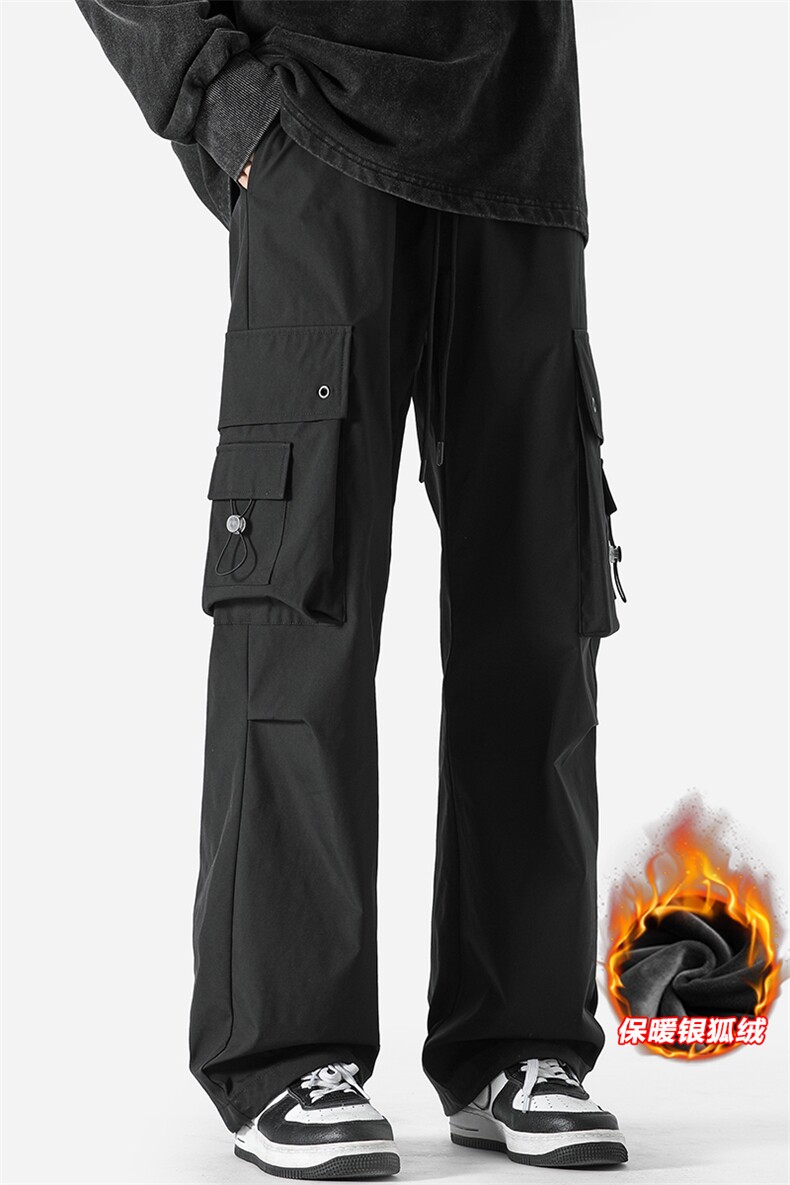 机能防水工装裤男宽松加绒银狐绒伞兵裤K1317J加绒-特P45控88,男装工装外套,电商A001-1