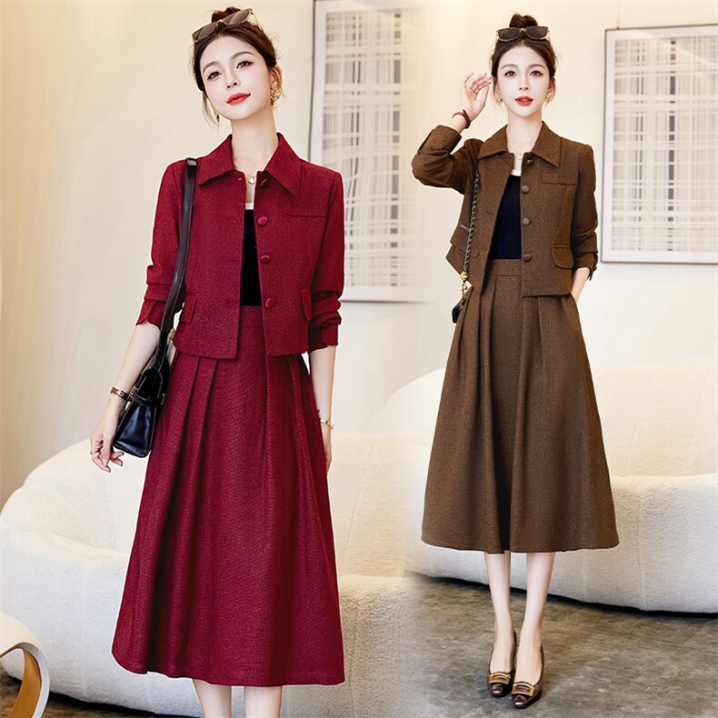 喜婆婆婚宴套装连衣裙女2025春装新款高端结婚妈妈礼服西装两件套，女装套装/套裙，罗得堡