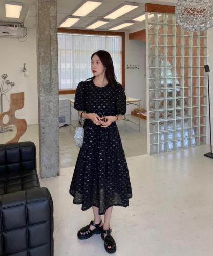 夏季烫金连衣裙，女装连衣裙，Y·Ben悦本