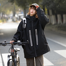 中性风户外夹克男连帽冲锋衣外套DSA157B-J2509-P65，男装夹克，电商A157B