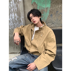 春季美式复古飞行员夹克男女潮牌廓形情侣休闲工装外套LW2222-P85，男装夹克，星座1008